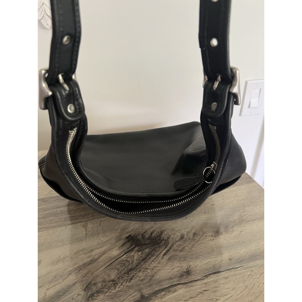 COACH Vintage Legacy Hobo 9058 Black Leather Shoulder Bag Silver Nickel USA Y2K - Picture 5 of 15